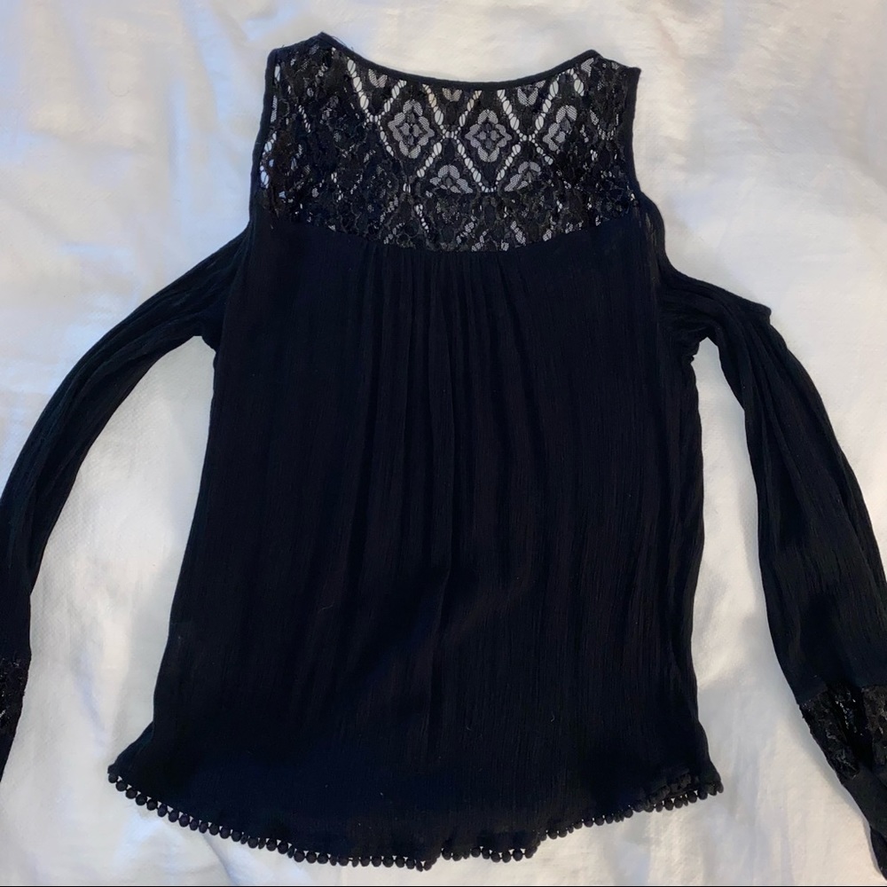 Rewind Cold Shoulder Lace Top - Picture 2 of 9